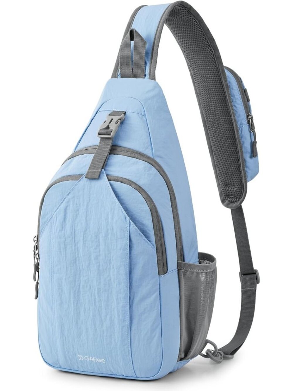 Women's Blue RFID Blocking Sling Backpack Crossbody Chest Bag For Hiking Travel